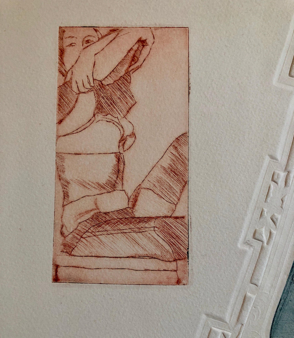 Portraits Erotic Vignettes French Israeli Surrealist Aquatint Etching Le Colonel