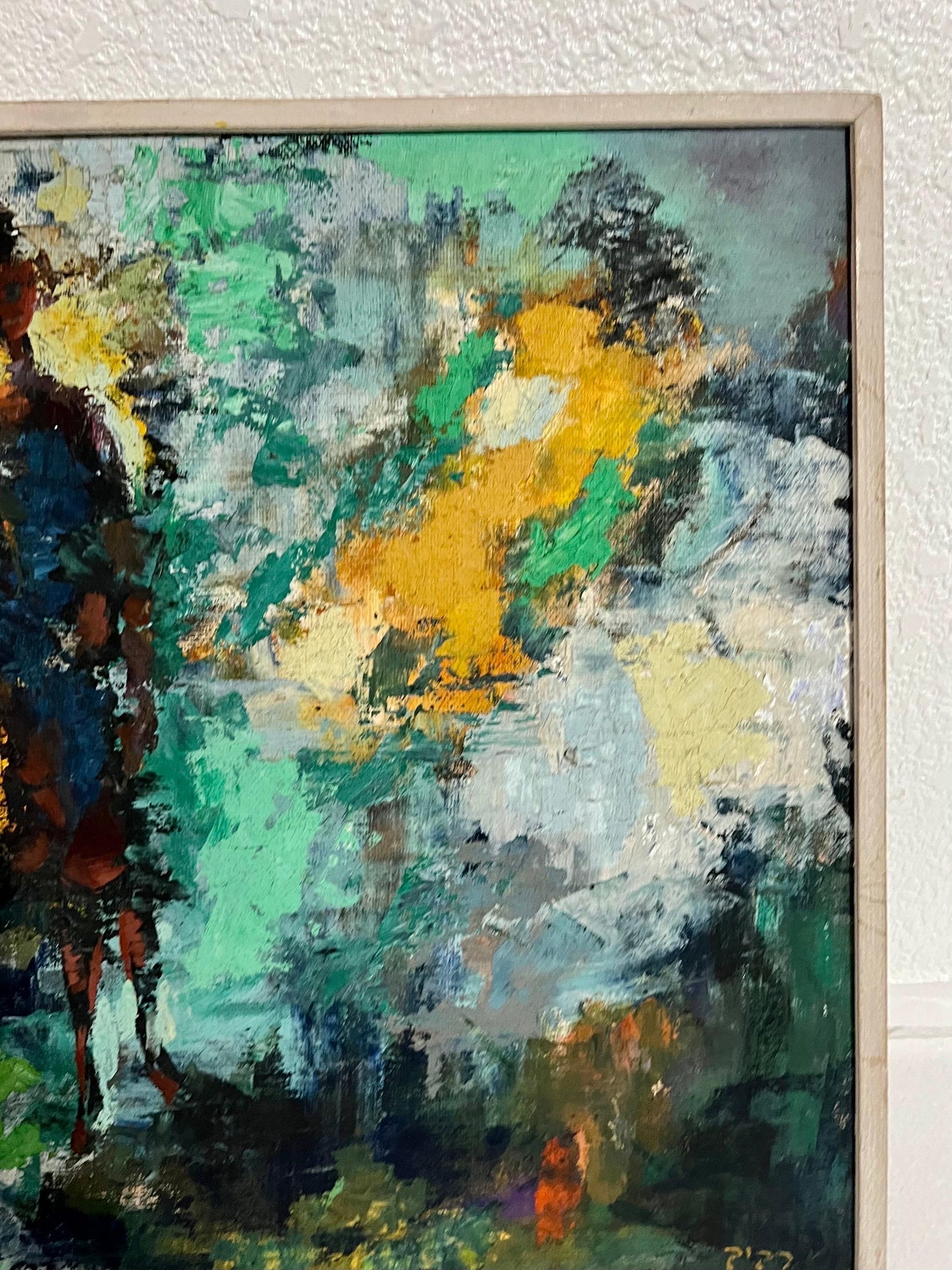 Bauhaus Moshe Raviv Moi Ver Abstract Oil Painting Lithuanian Israeli Modern