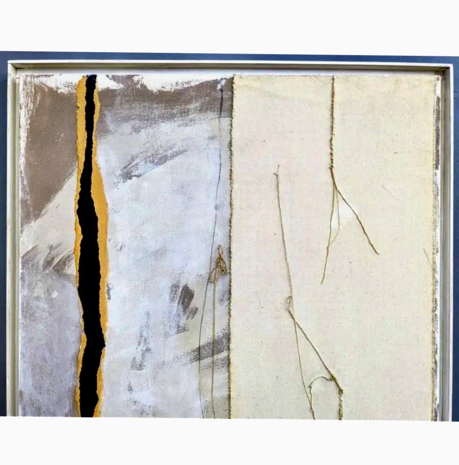 Mixed Media Collage Oil Painting Latvian American Modernist Artist Adja Yunkers