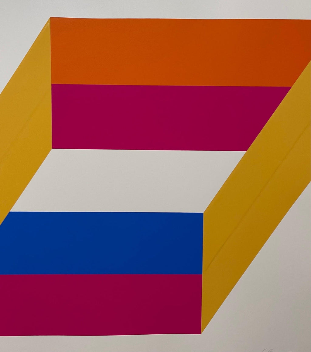 1969-71 Abstract Minimalist Color Silkscreen Print Charles Hinman On The Bowery