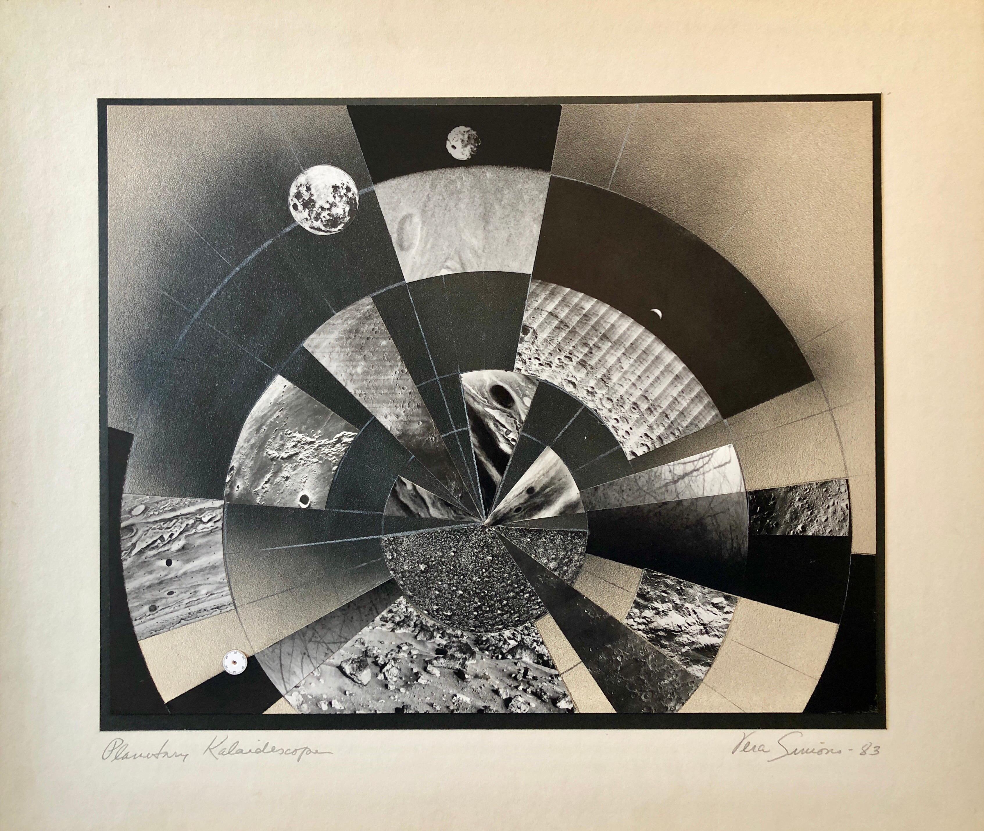Planetary Kaleidoscope, Photo Mosaic Collage Space Photograph, Feminist Aviator