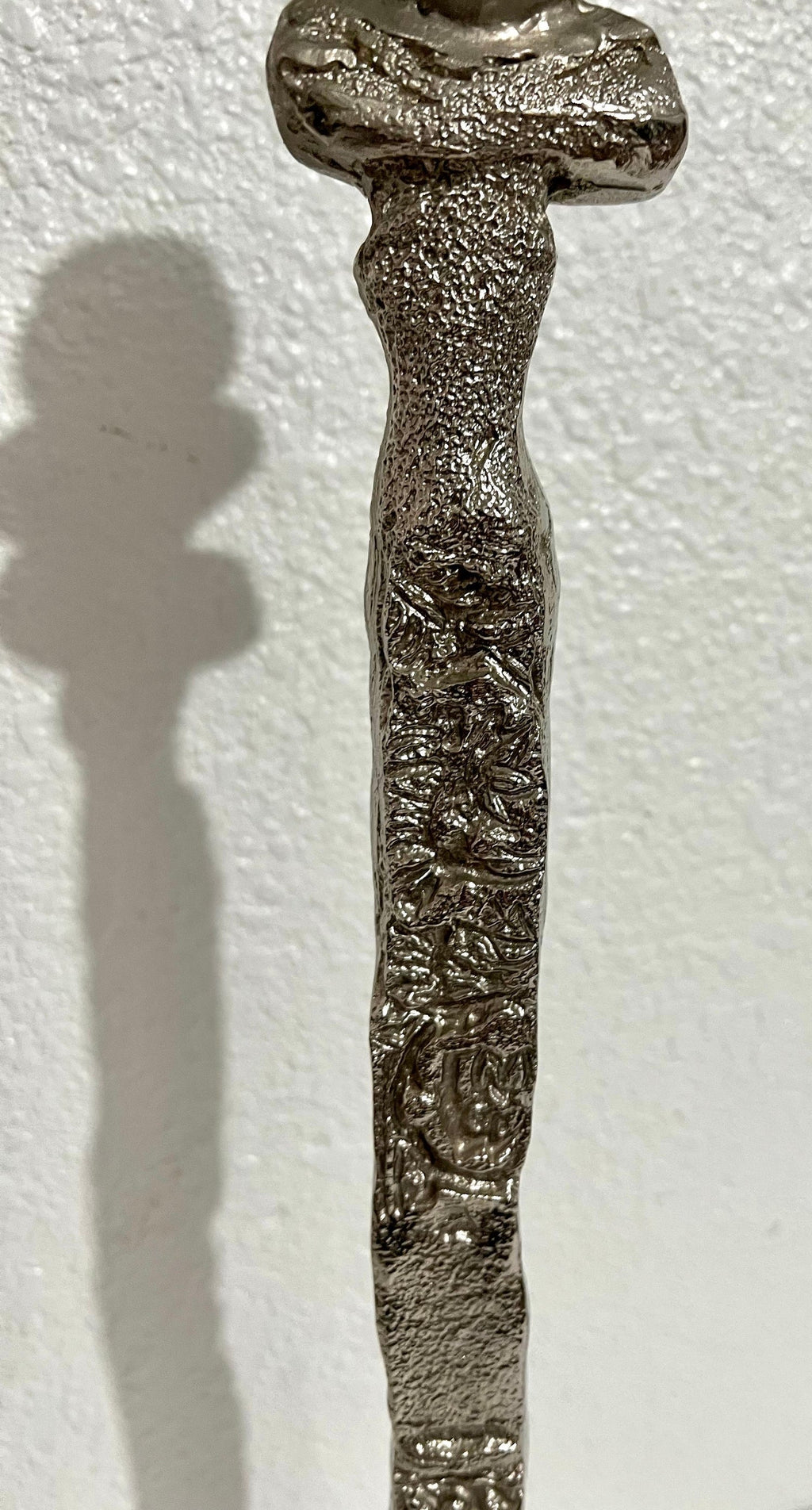 French Brutalist Silvered Cast Bronze Sculpture Lamp Pierre Casenove Fondica Art