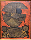 Israeli Cubist Modernist Oil Painting "Rosh Shiryon Abir" Armor