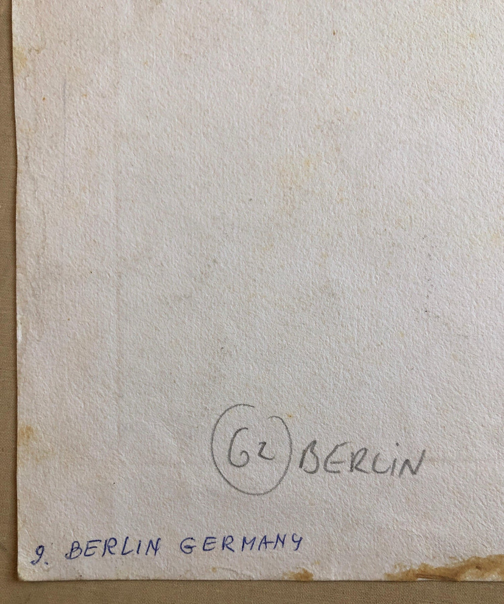 Berlin Germany Jewish Memorial Etching Destroyed Synagogue Folk Art Judaica