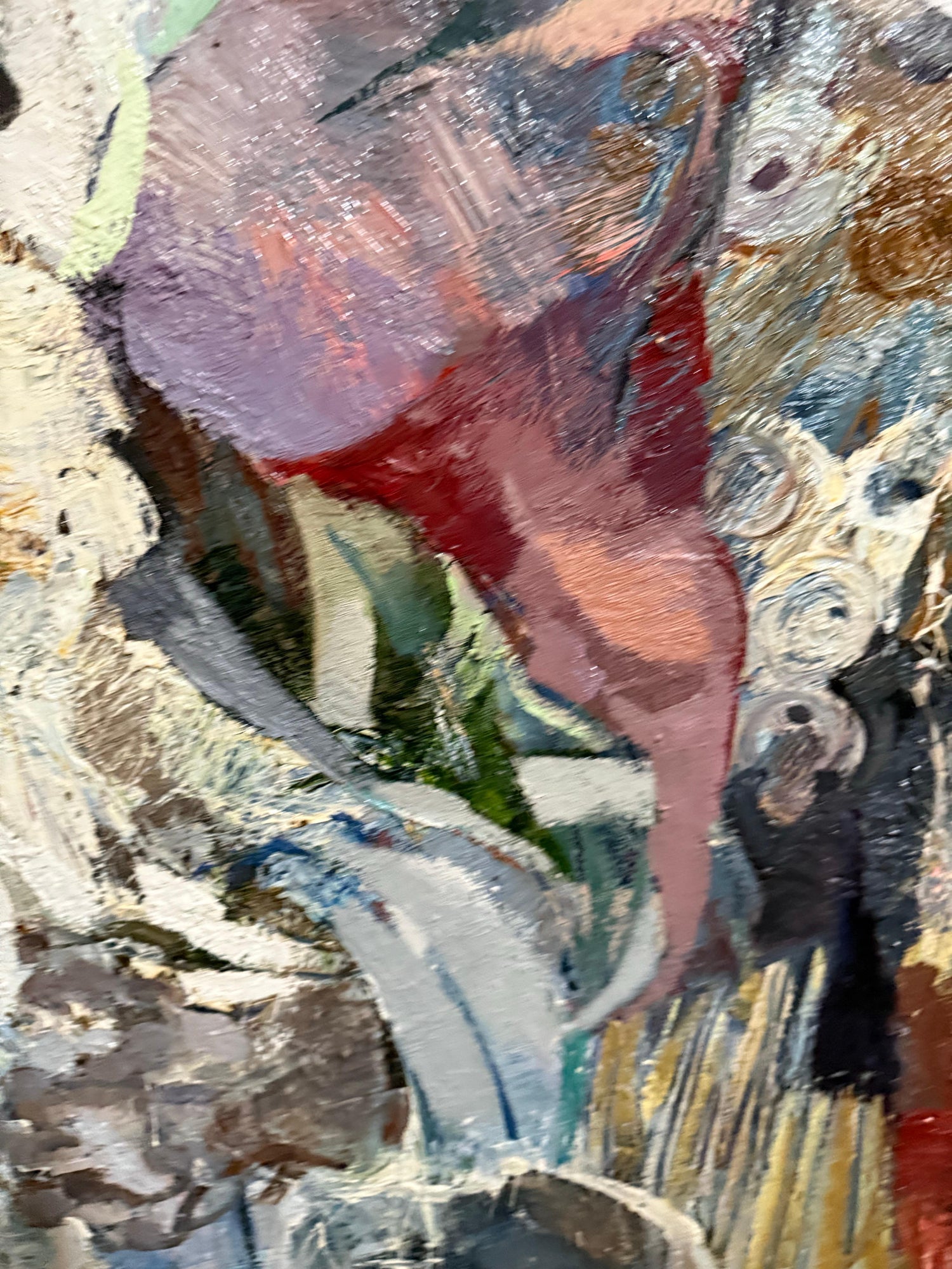 Large Figural Abstract Oil Painting Collage LA California Artist Peter Liashkov