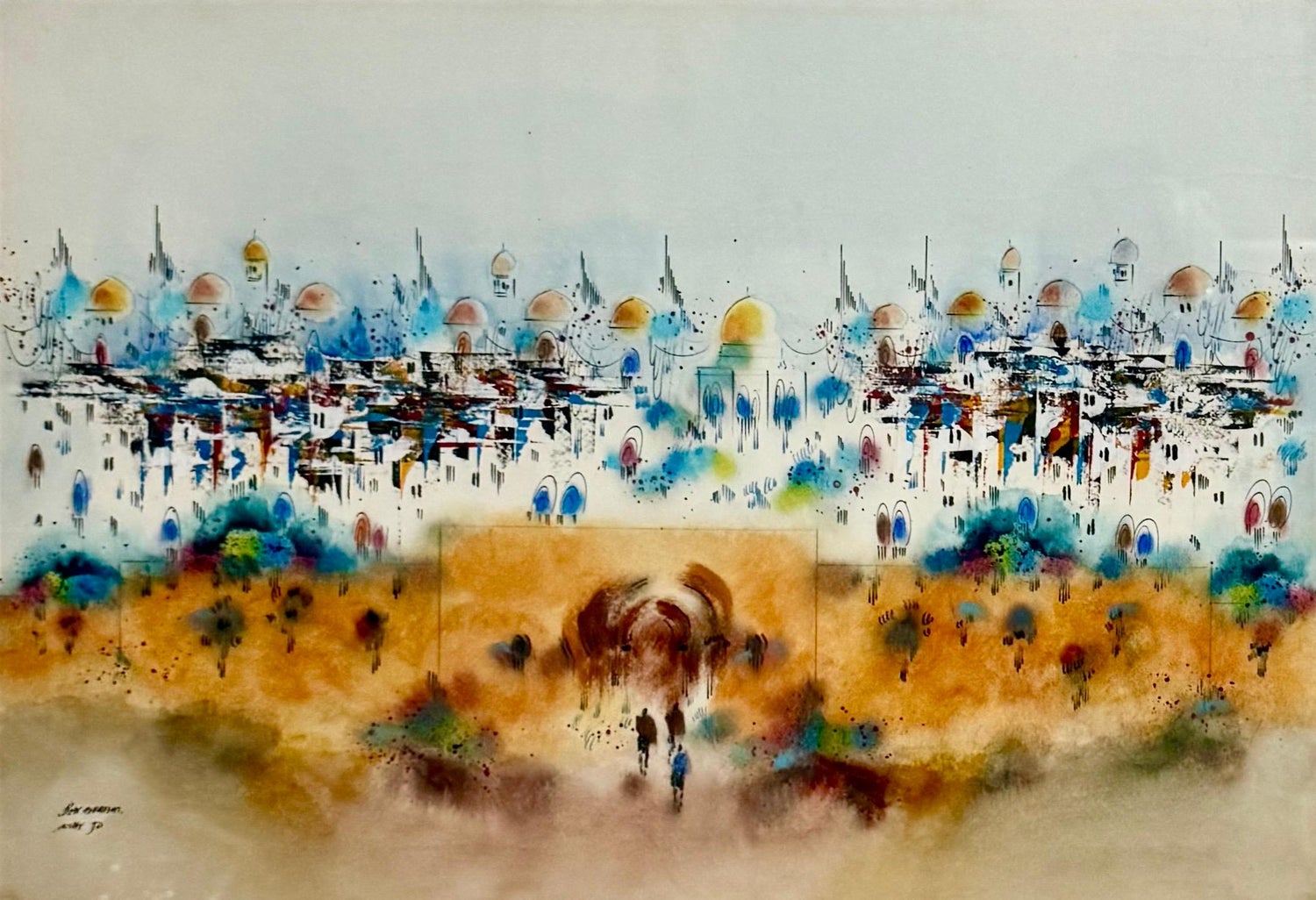 Ben Avram, Israeli Bezalel School Old City Jerusalem Israel Landscape Painting
