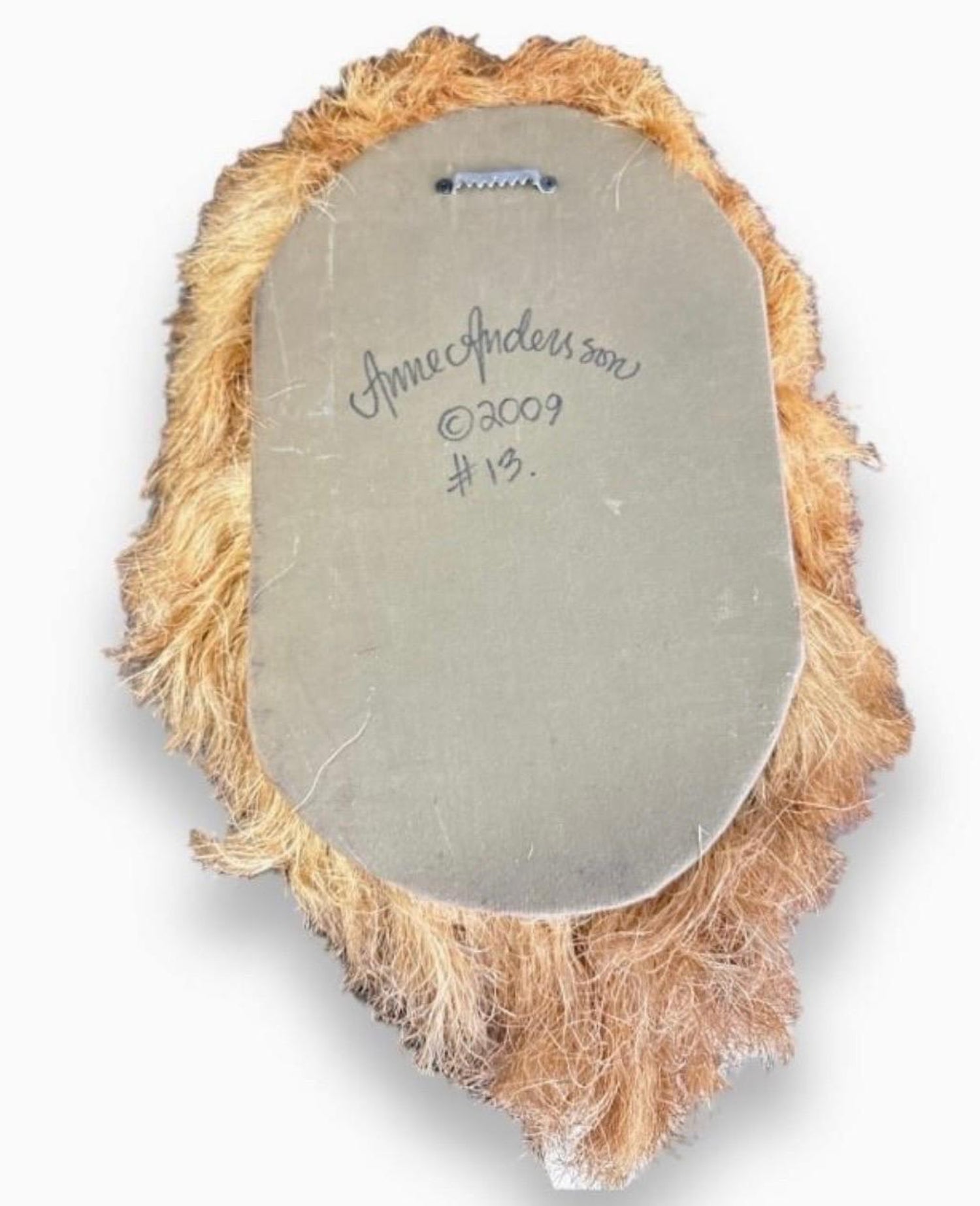 Lions Head Big Game Trophy Natural Sisal Fiber Sculpture Lion Anne Andersson Art