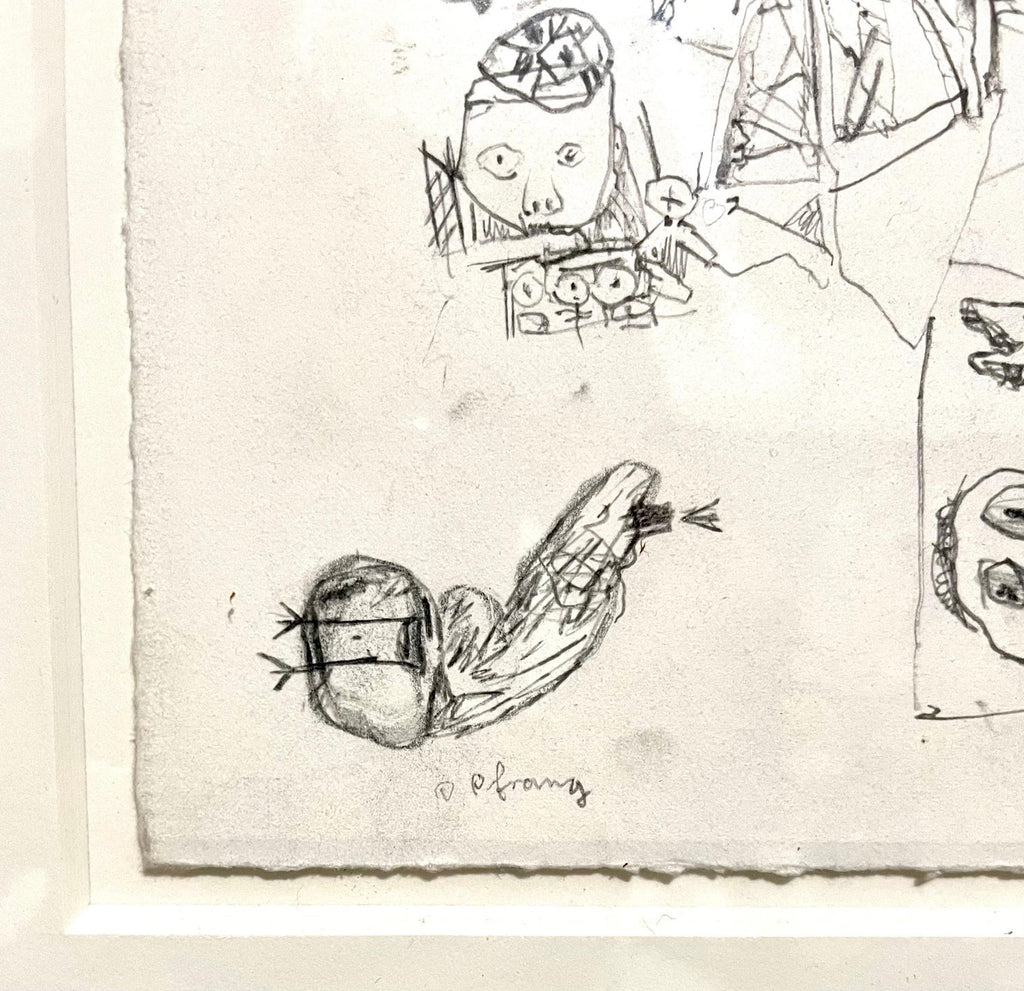 German Neo Expressionist Graphite Pencil Drawing Erwin Pfrang Nolan Gallery NYC