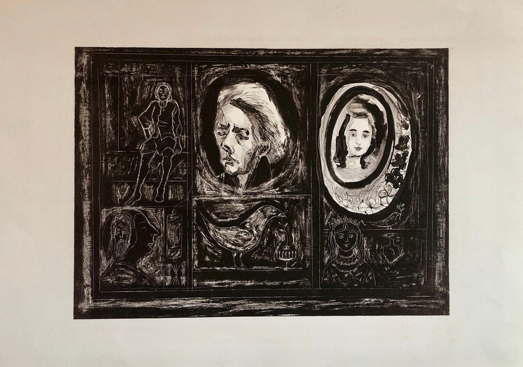 Portraits Erotic Vignettes French Israeli Surrealist Aquatint Etching Le Colonel