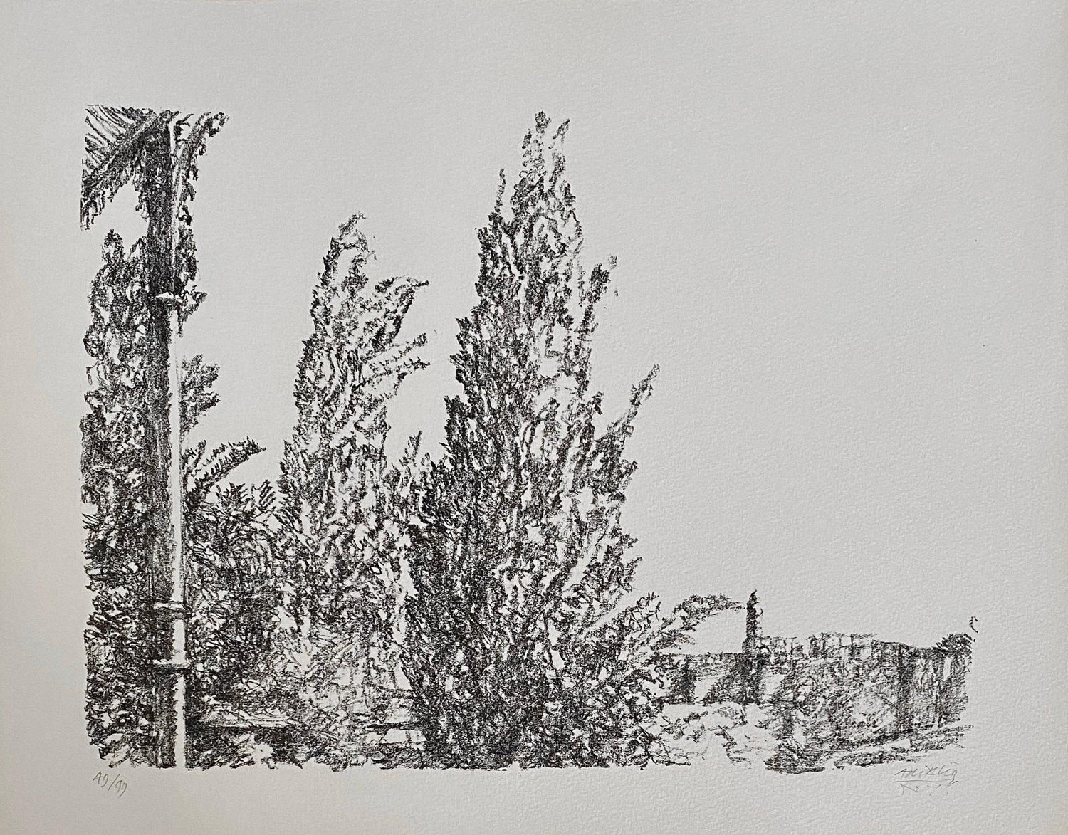 Baruch Nachshon Kever Rochel Rachel's Tomb Israel Judaica Lithograph Israeli Art