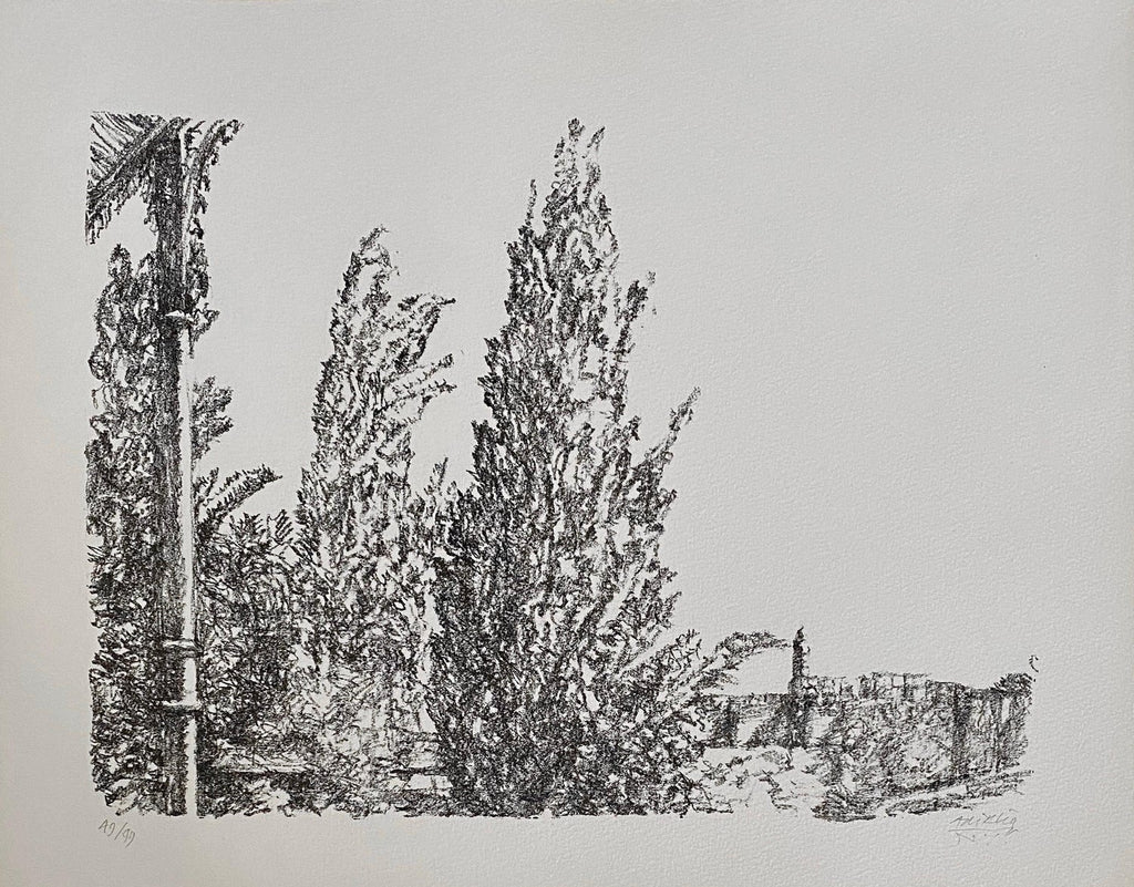 Baruch Nachshon Jerusalem Western Wall Kotel Judaica Lithograph Israeli Art