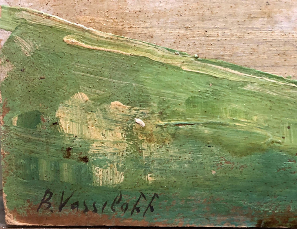Marinescape with Boat Long Island NYC Oil Painting