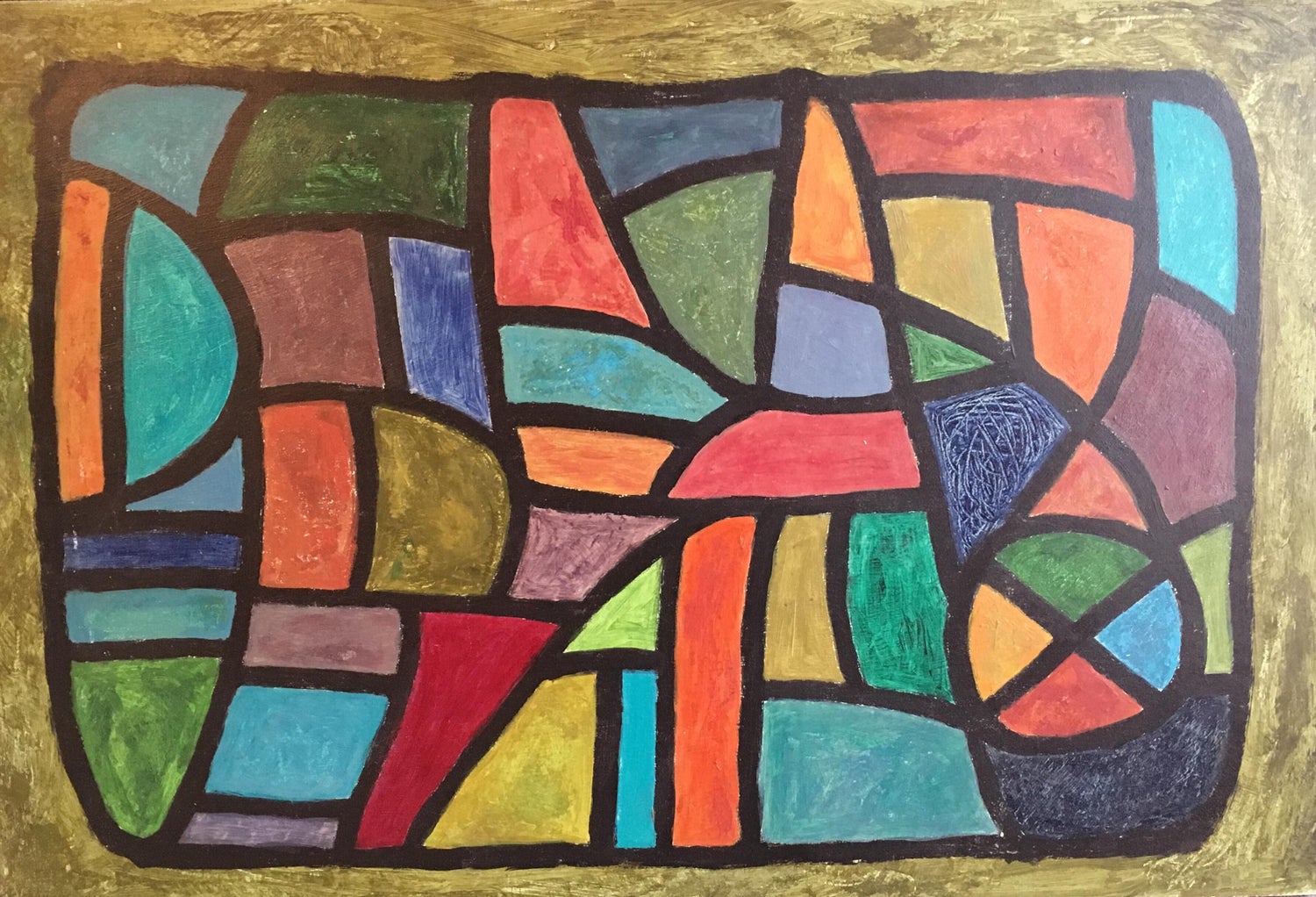 Argentine Abstract Constructivist Quadriptych Oil Painting Latin American Woman