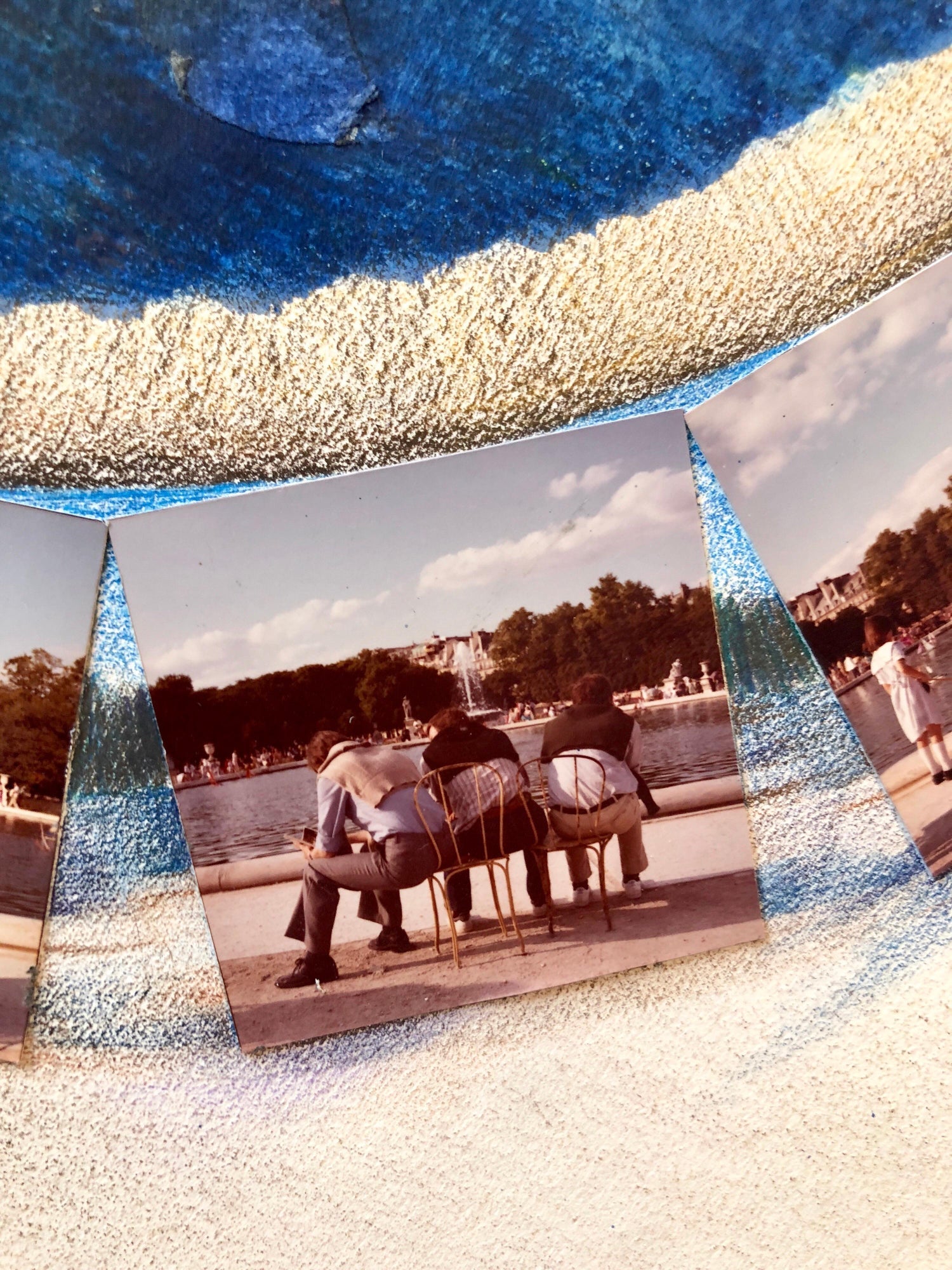 Afternoon in Tuileries Paris Boats Painting Photo Collage Photograph Assemblage