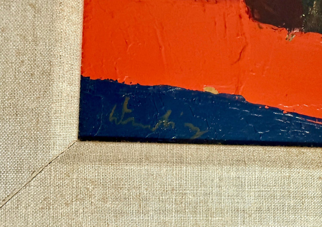 German American Abstract Expressionist Erwin Wending Oil Painting Bold Flowers