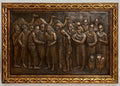 Large Judaica Copper Repousse Sculpture Relief Plaque Arie Merzer Bezalel Era