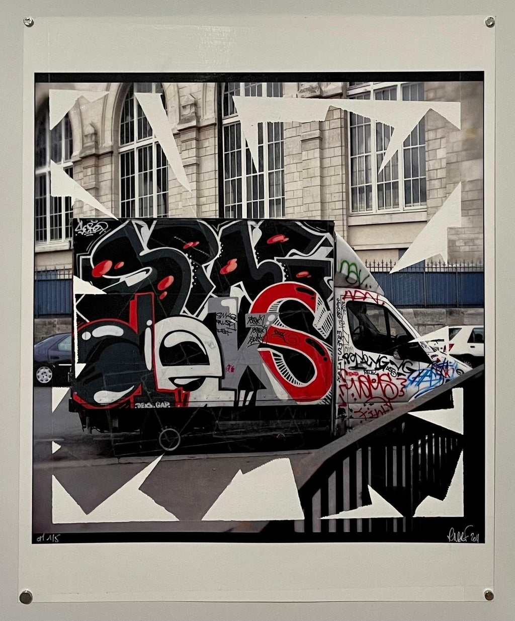 K-Narf Color Photo Graffiti, Adhesive Tape Altered Street Art Photograph Collage
