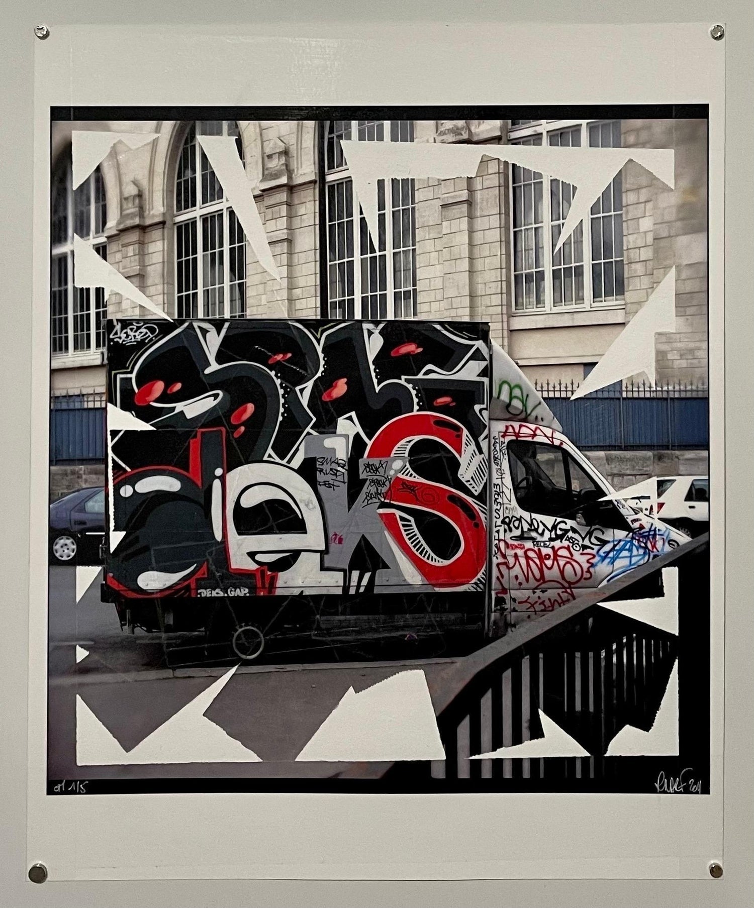 K-Narf Color Photo Graffiti, Adhesive Tape Altered Street Art Photograph Collage