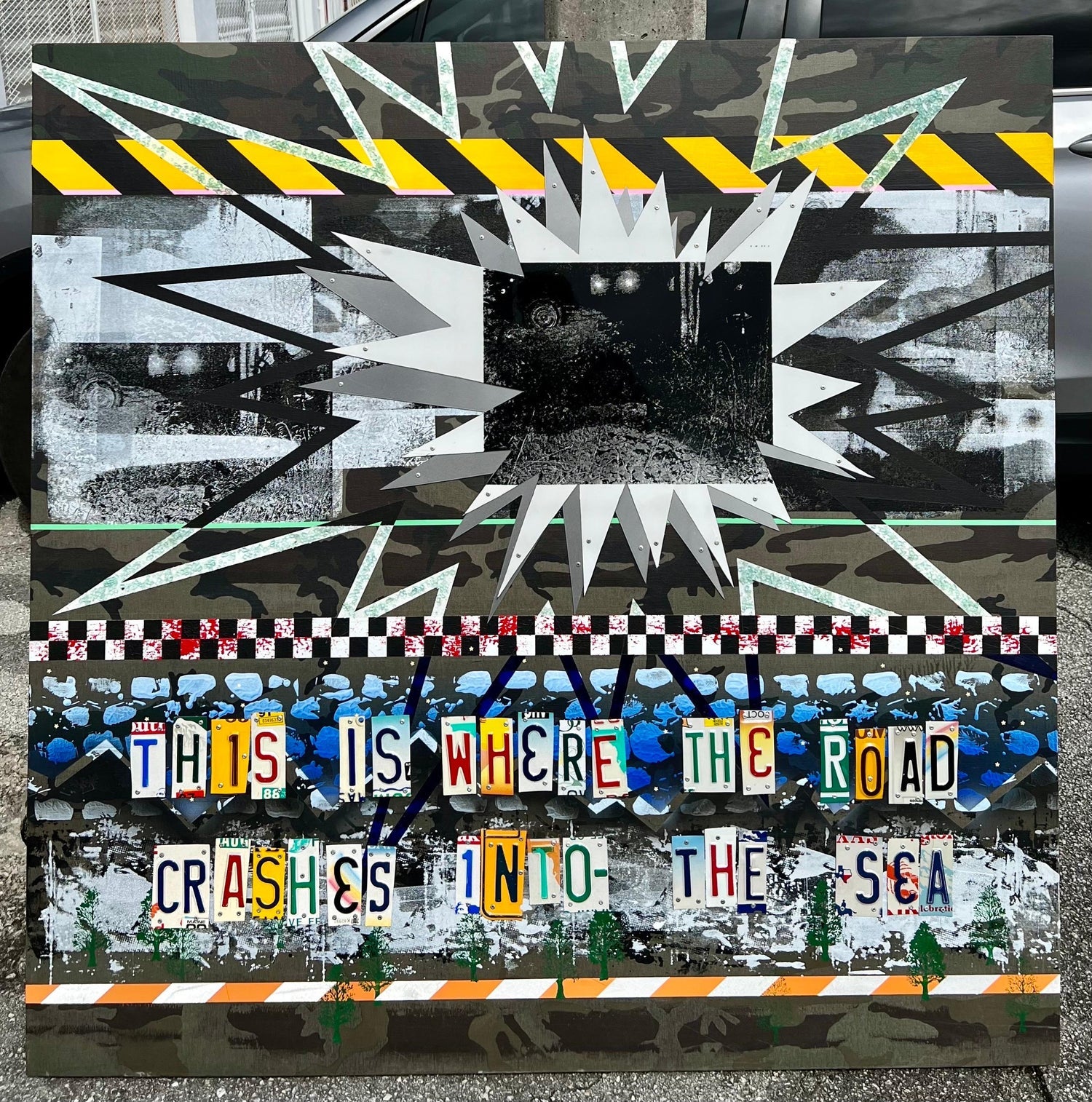 Outsider Ryan Humphrey Street Art Collage, Large Painting Jackson Pollock Photo