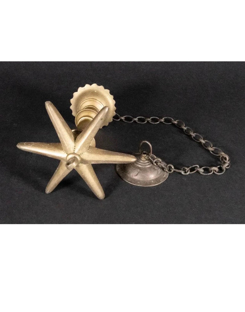 Rare Antique Judaica Hanging Bronze Jewish Synagogue or Temple Oil Lamp w Chain