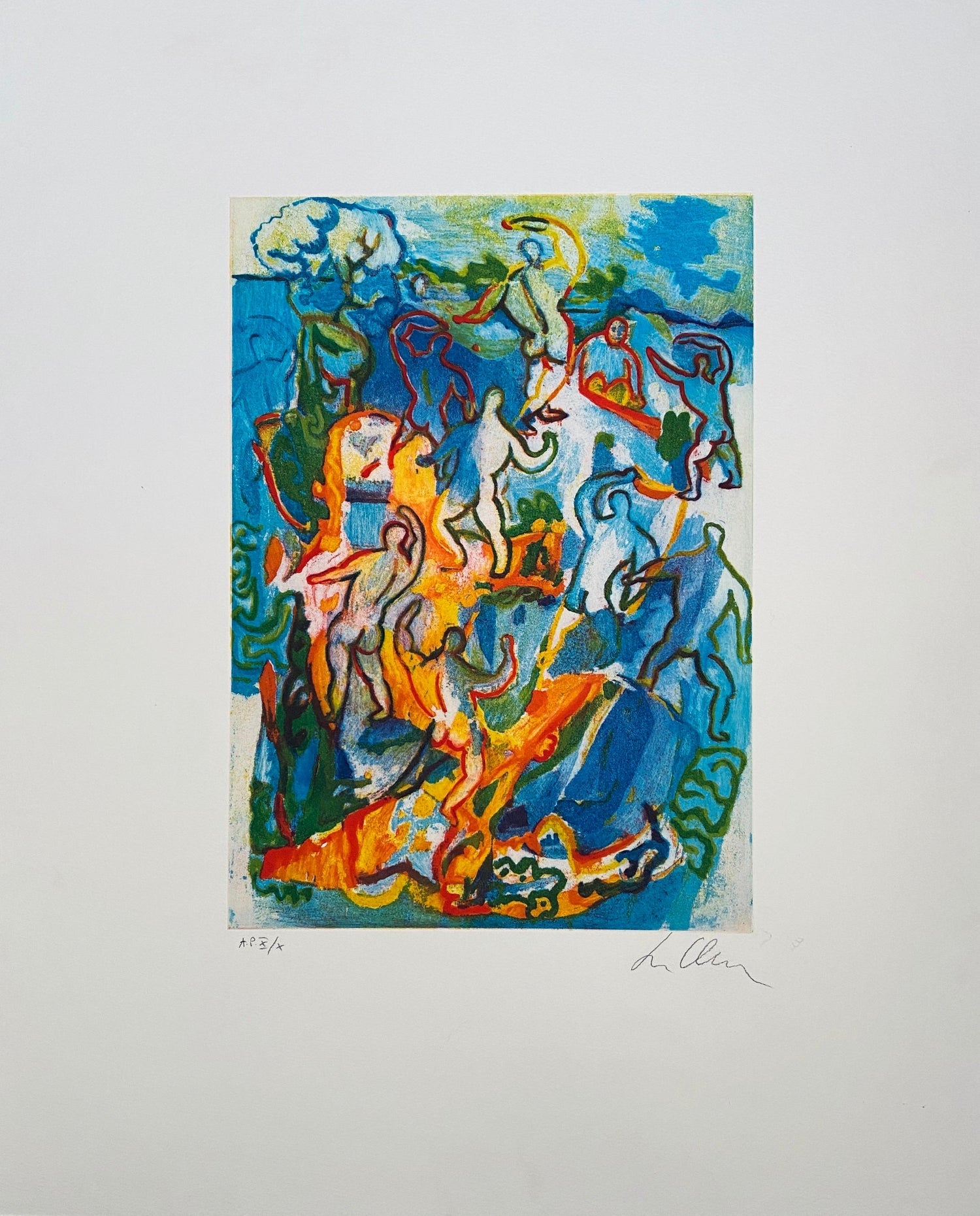 Lithograph Italian Post Modernist Figurative Pop Art