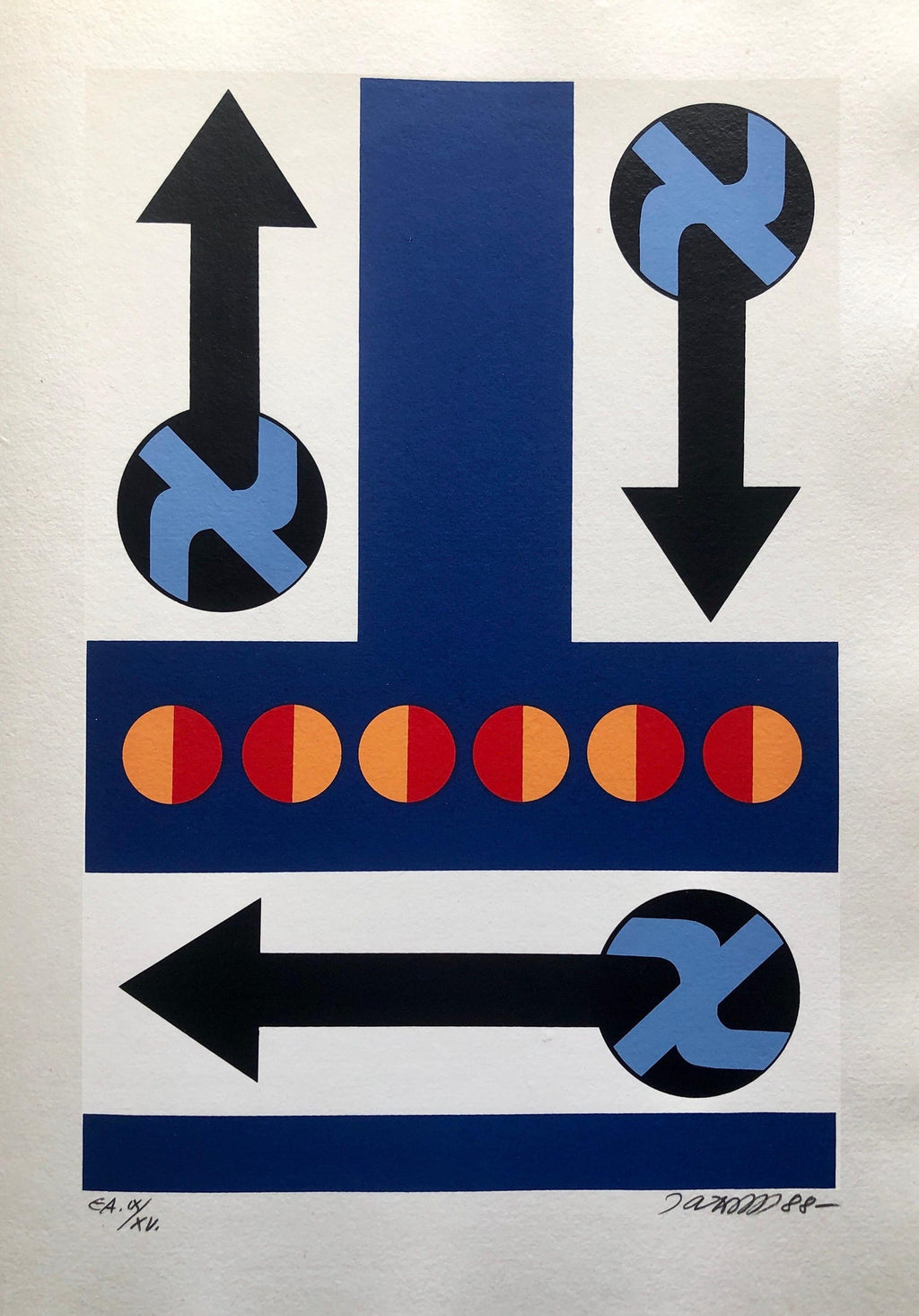 Surrealist Abstract Hebrew Aleph Pop Art Silkscreen Judaica Jewish Serigraph