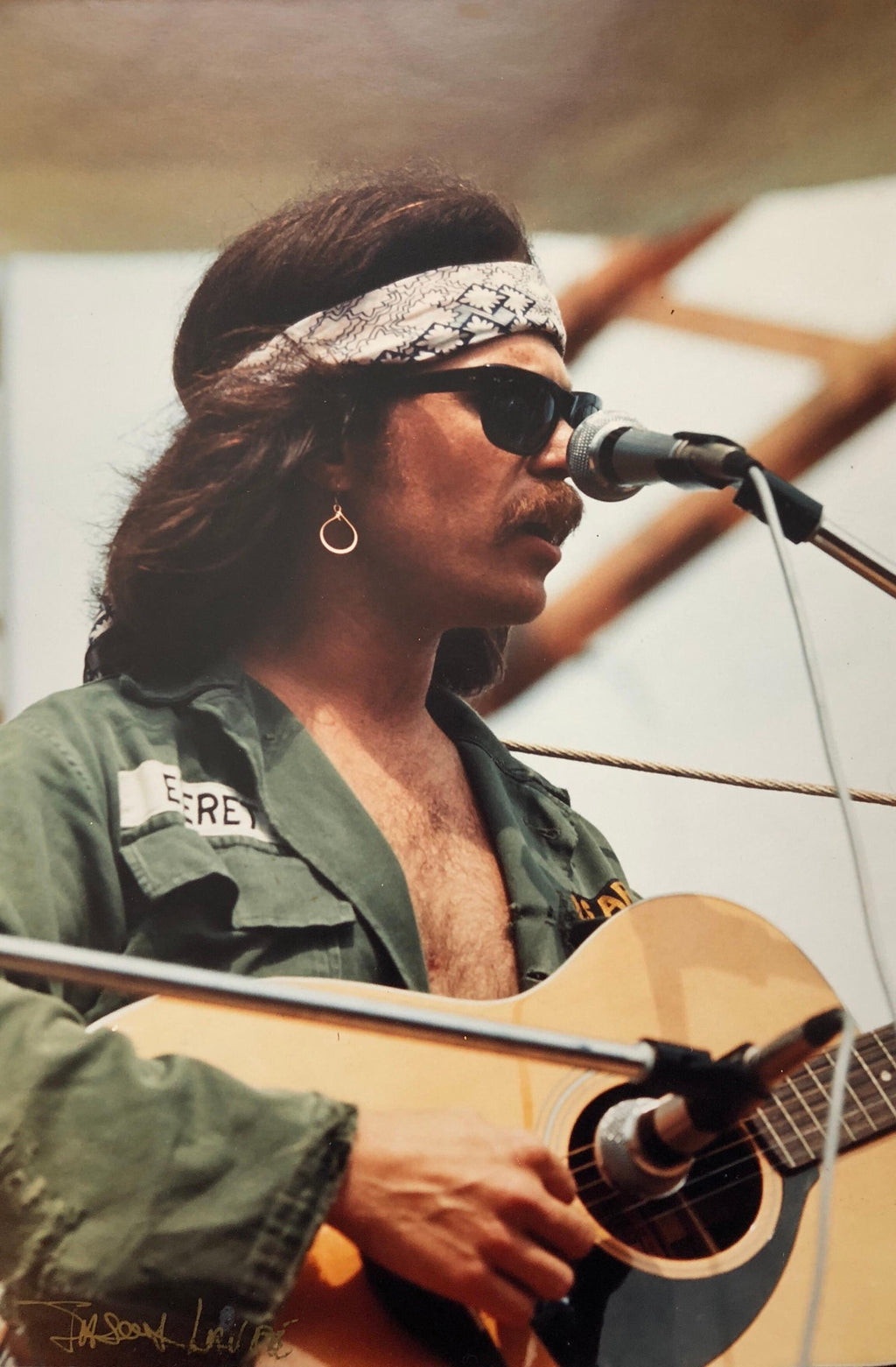 Original Hand Signed Rock & Roll Photograph Woodstock Country Joe Macdonald