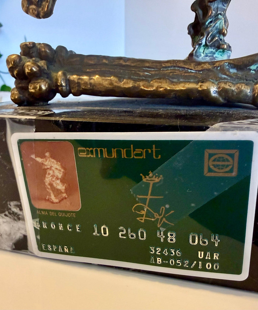 Large Original Surrealist Bronze Marble Sculpture Alma Del Quijote Salvador Dali