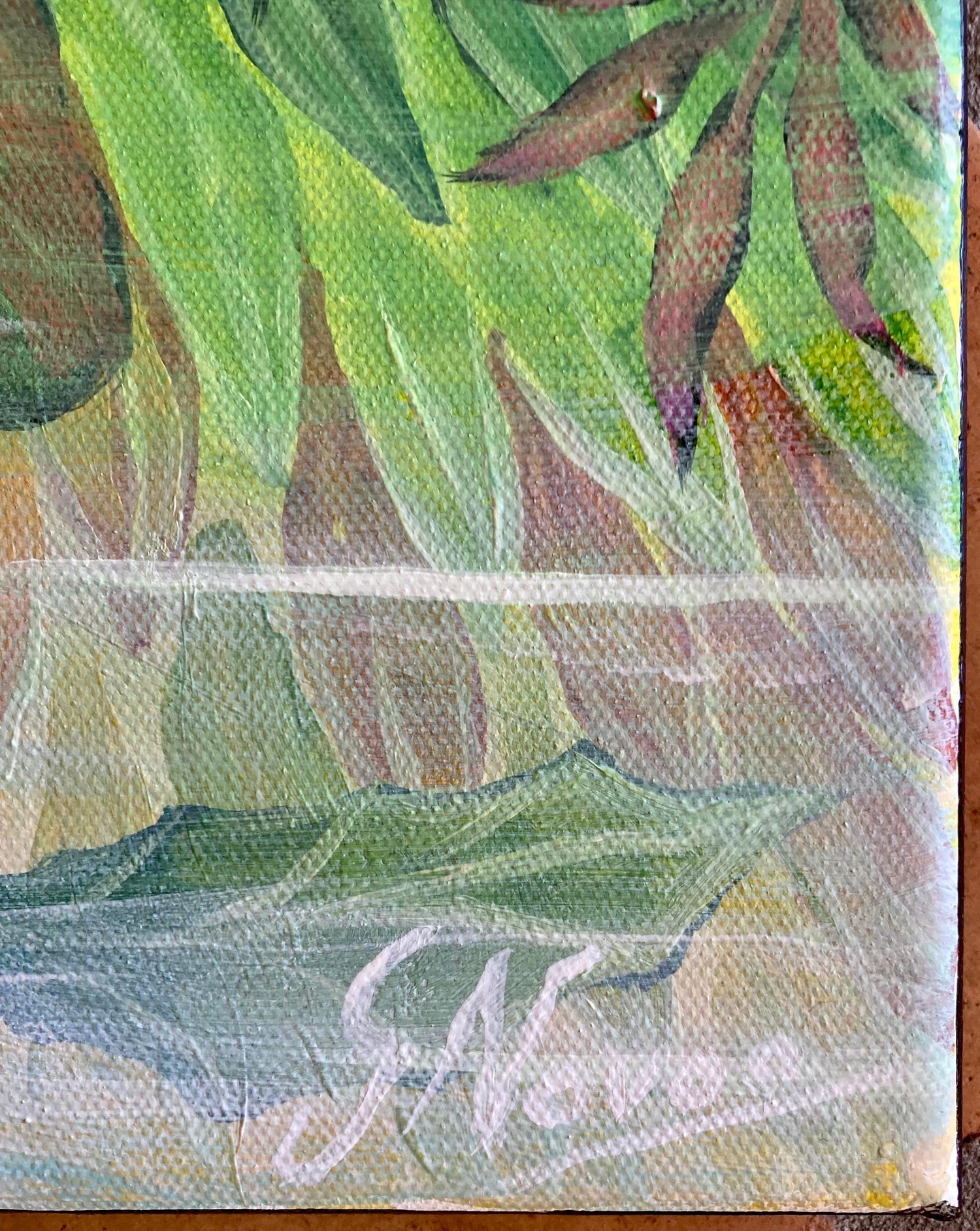 Original Painting "Promises" Tropical Jungle Painting Panthers, Gustavo Novoa