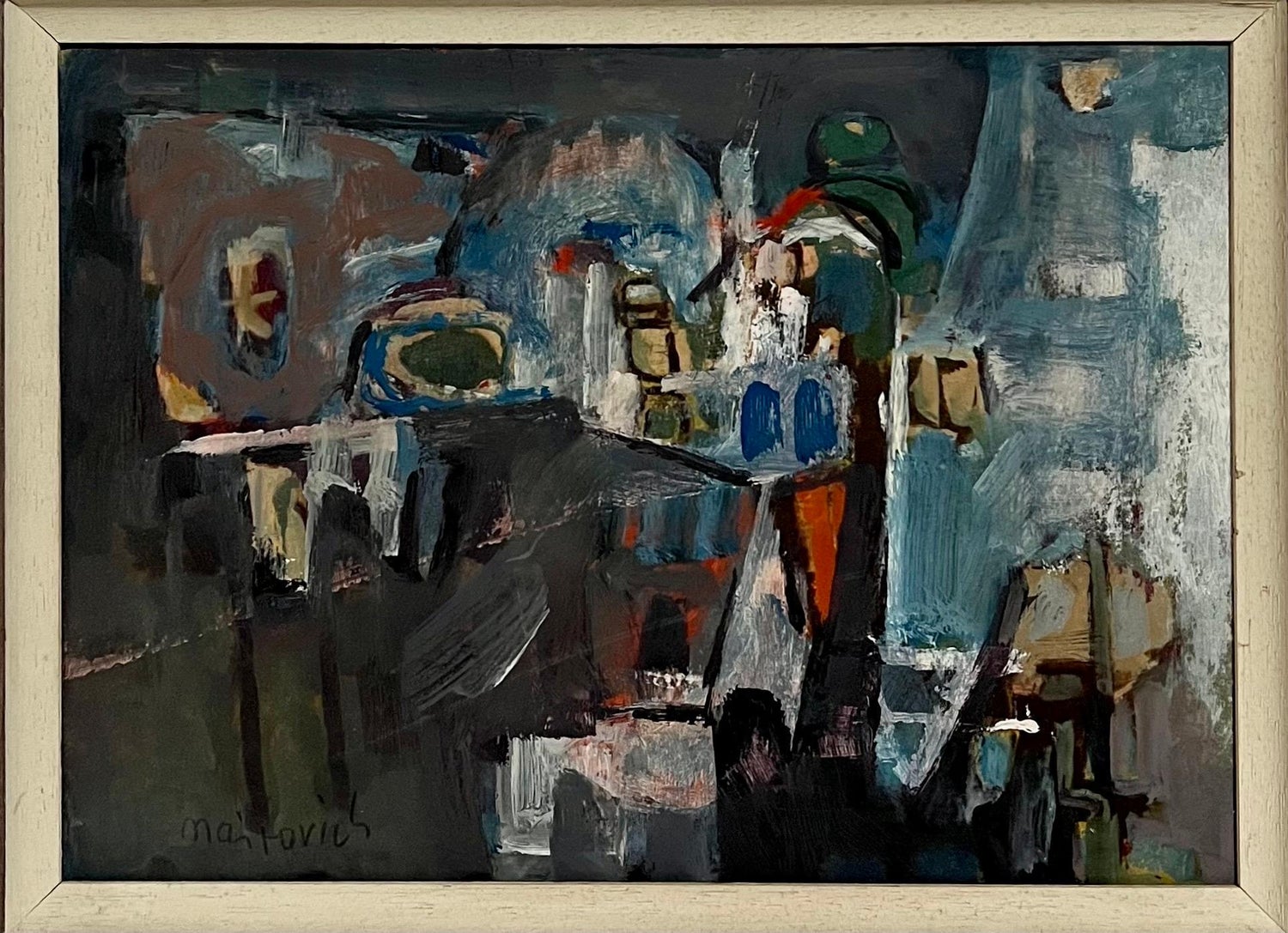 Polish Israeli Abstract Vibrant Cityscape Tel Aviv Modernist Painting Mairovich