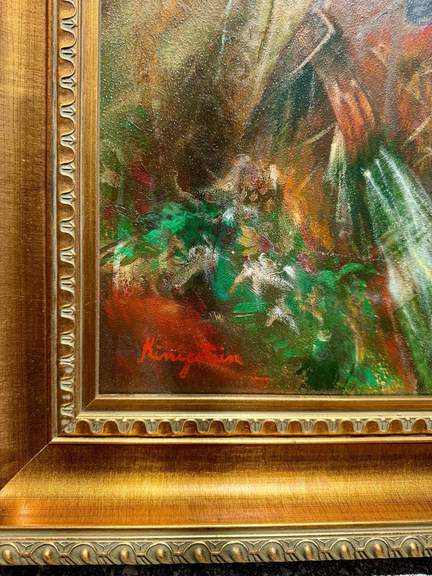 Large Oil Painting Circus Scene Clowns Rediscovered NY Artist Jonah Kinigstein