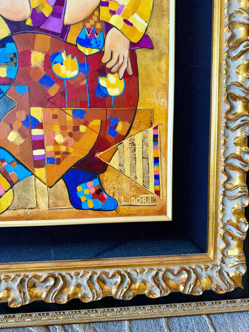Large Colorful Music Notes Israeli Modernist Oil Painting Dorit Levi Musical Art