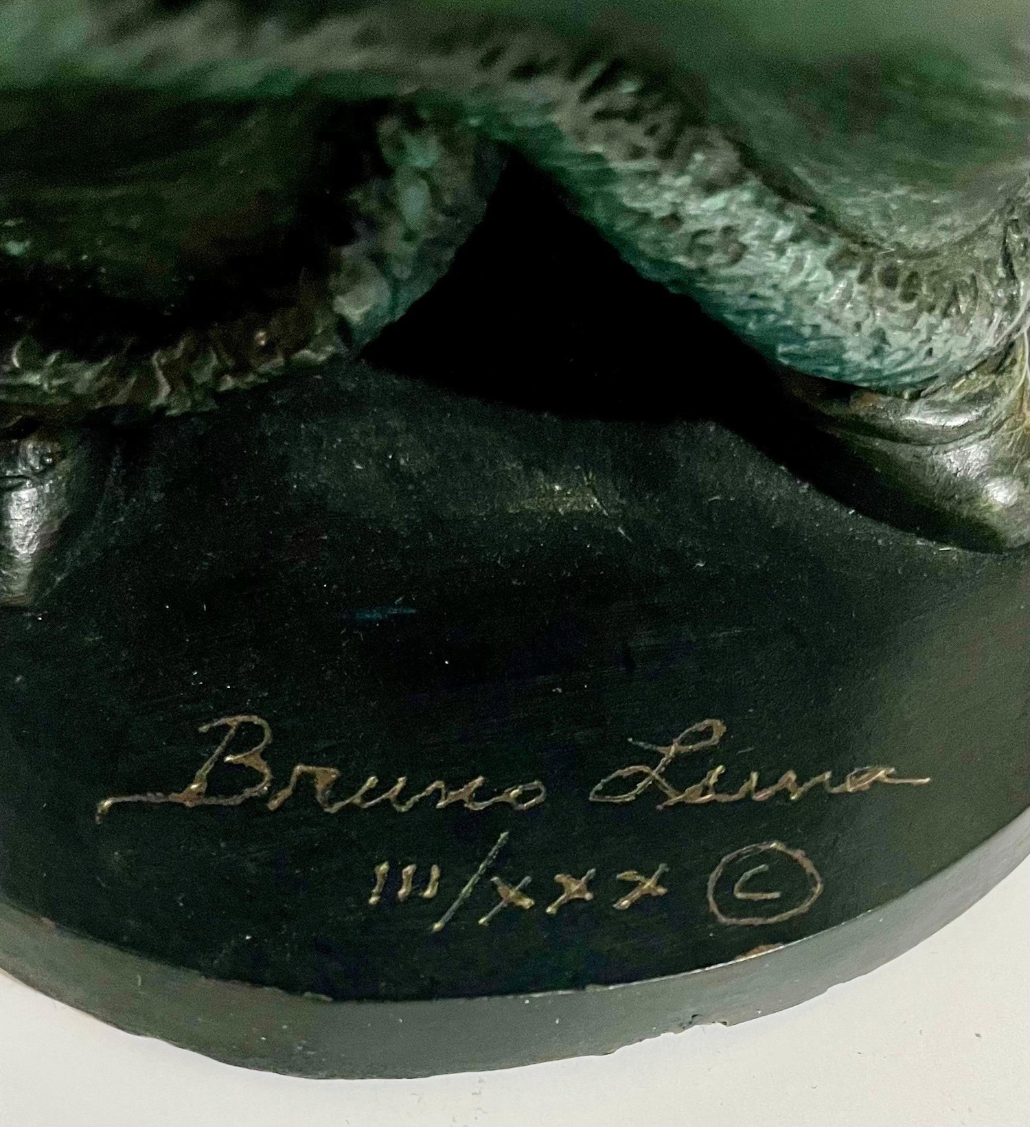 Polychrome Bronze Sculpture Jazz Nightclub Singer Clarinet Player Bruno Luna