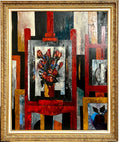 Large Modernist Colorful Atelier French Expressionist Oil Painting Tony Agostini