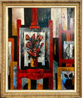Large Modernist Colorful Atelier French Expressionist Oil Painting Tony Agostini