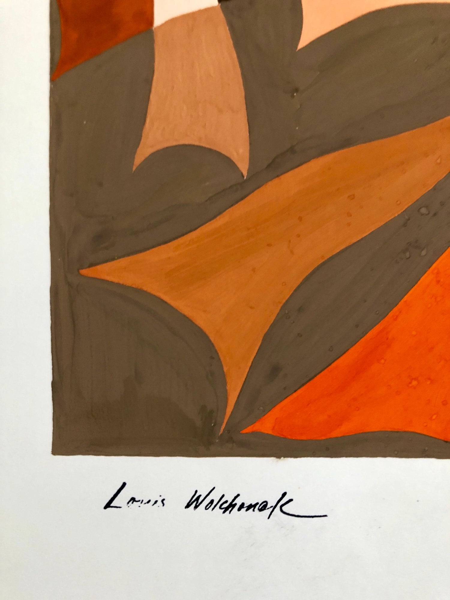 Abstract Expressionist Color Gouache Painting Mid Century Mod WPA Jewish Artist