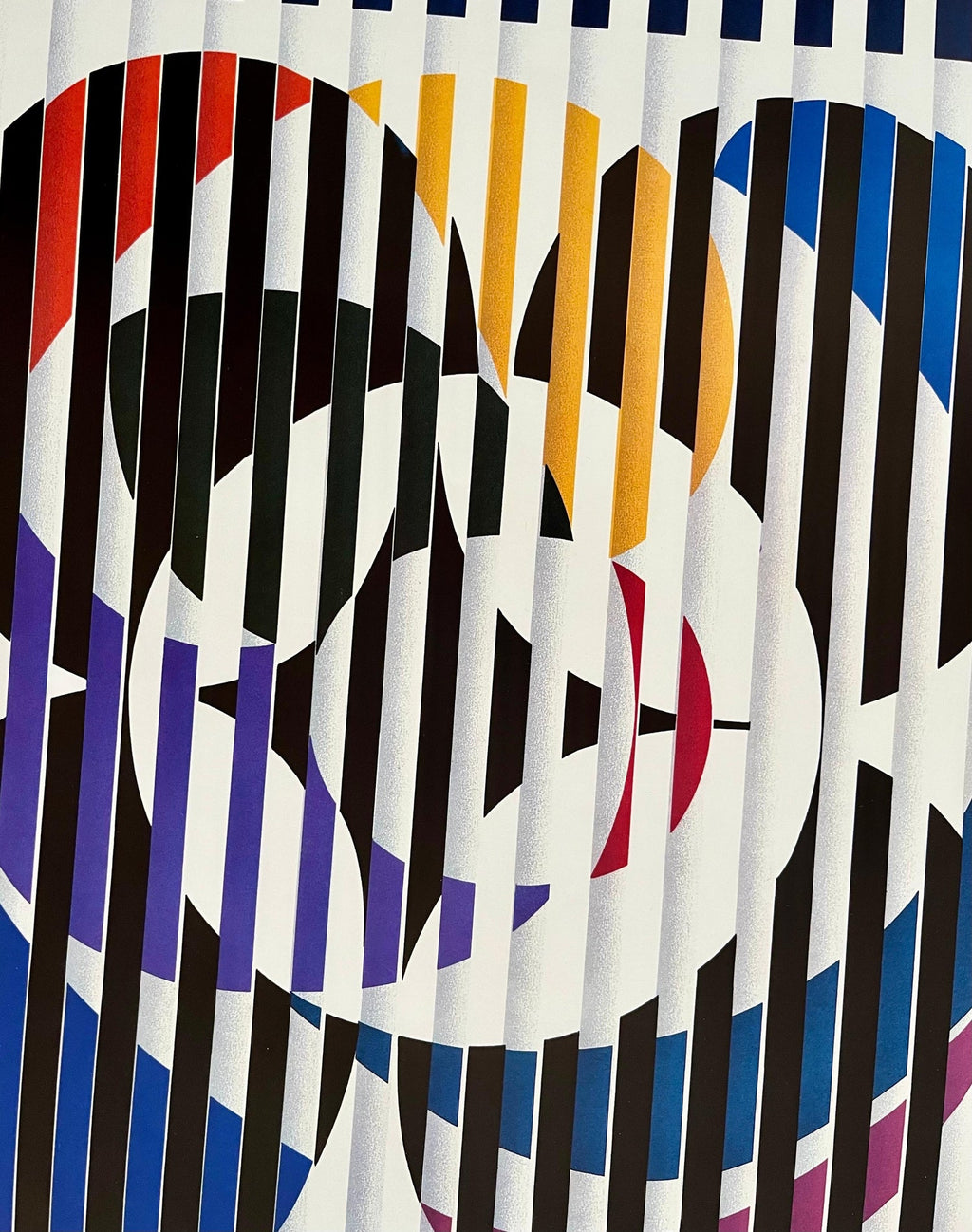 Vintage Agam American Portrait Abstract Modernist Offset Print Poster