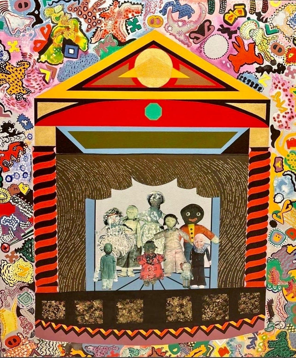 Large Mixed Media Collage Painting Great Jewish Feminist Artist Miriam Schapiro