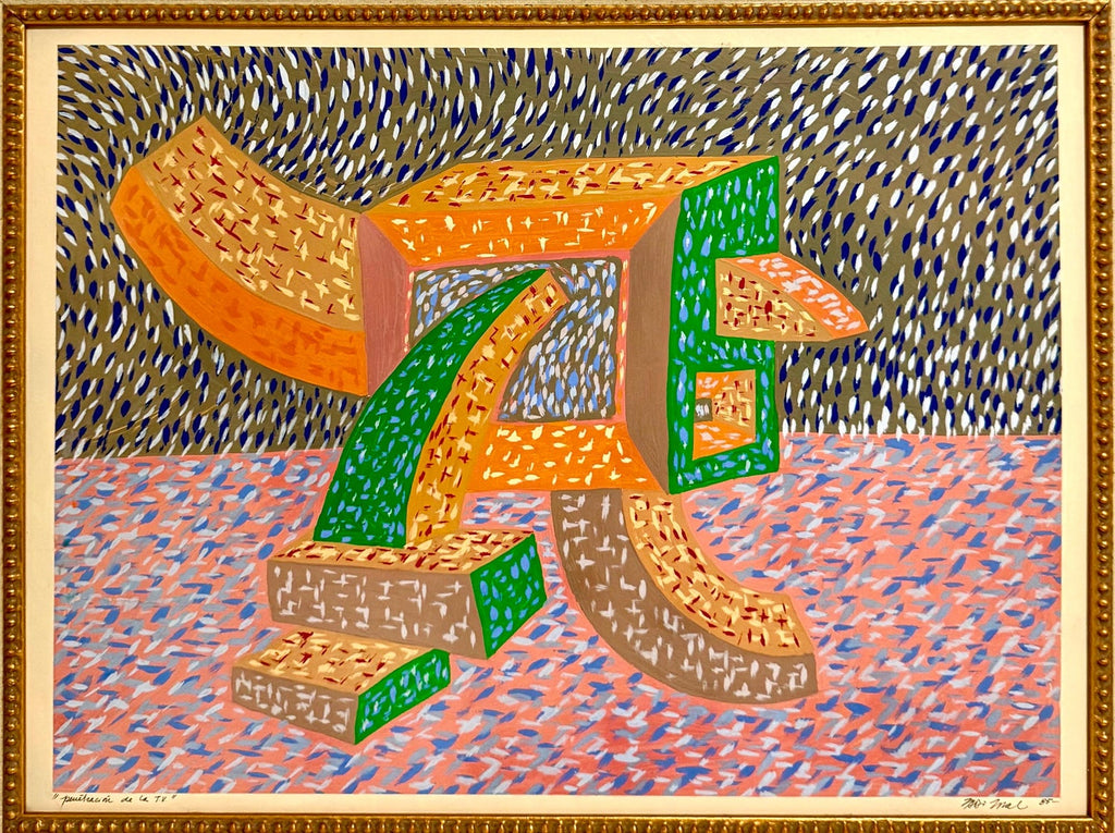 1985 Graffiti Artist TV Painting Bold Colorful New Wave NYC Panama Tabo Toral