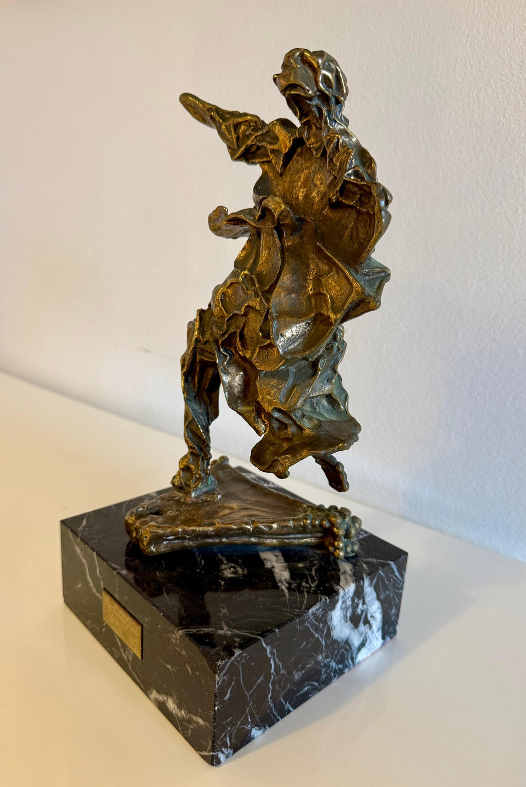 Large Original Surrealist Bronze Marble Sculpture Alma Del Quijote Salvador Dali