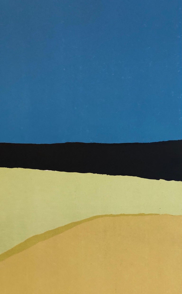 1959 Israeli Michael Gross Color Field Modernist Serigraph "Landscape with Sea"