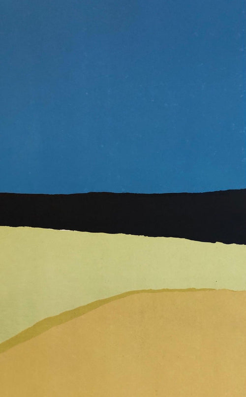 1959 Israeli Michael Gross Color Field Modernist Serigraph "Landscape with Sea"