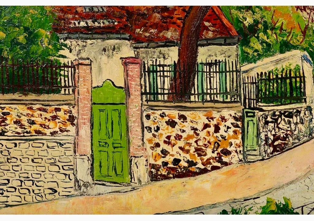 French Impressionist Oil Painting Elisee Maclet Paris Montmartre Street Scene