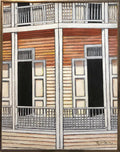 Guatemalan Latin American Oil Painting Modernist Porch Scene