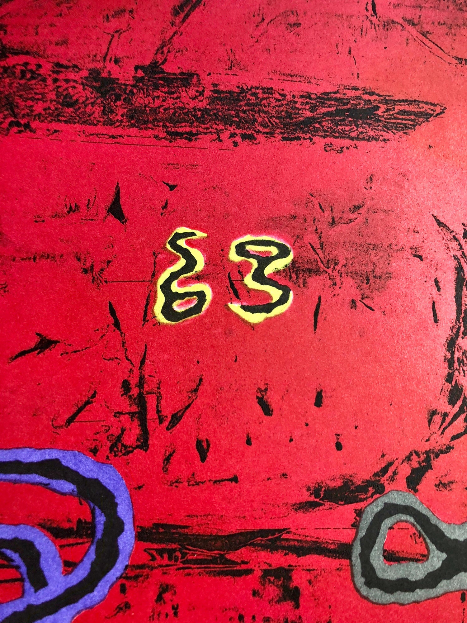 Untitled #11 Two Forms Red Ground Abstract Expressionist Aquatint Etching