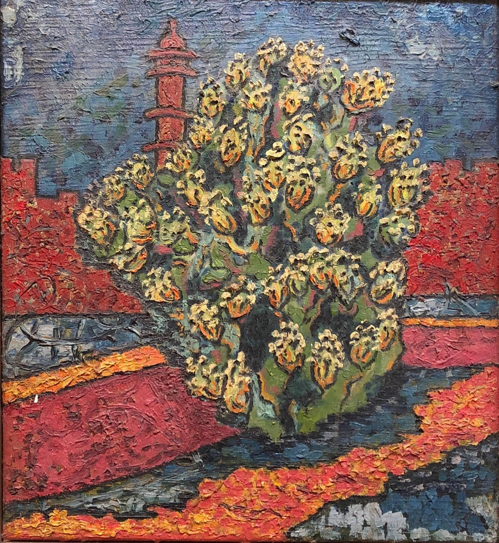 Jerusalem Tower of David, Sabra, Israeli British Modernist Impasto Oil Painting