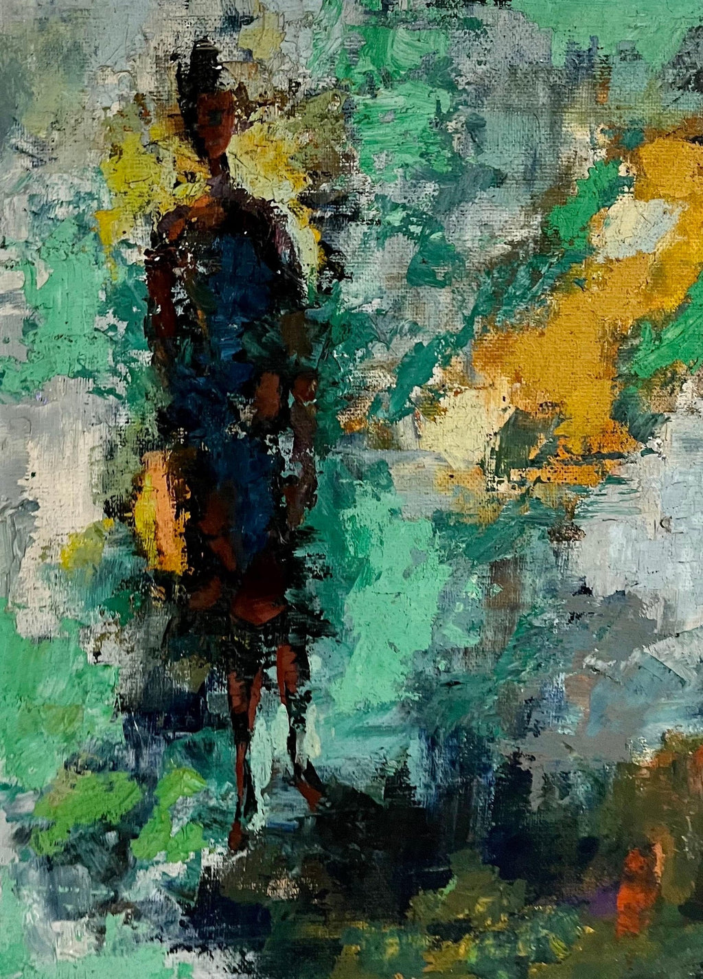 Bauhaus Moshe Raviv Moi Ver Abstract Oil Painting Lithuanian Israeli Modern