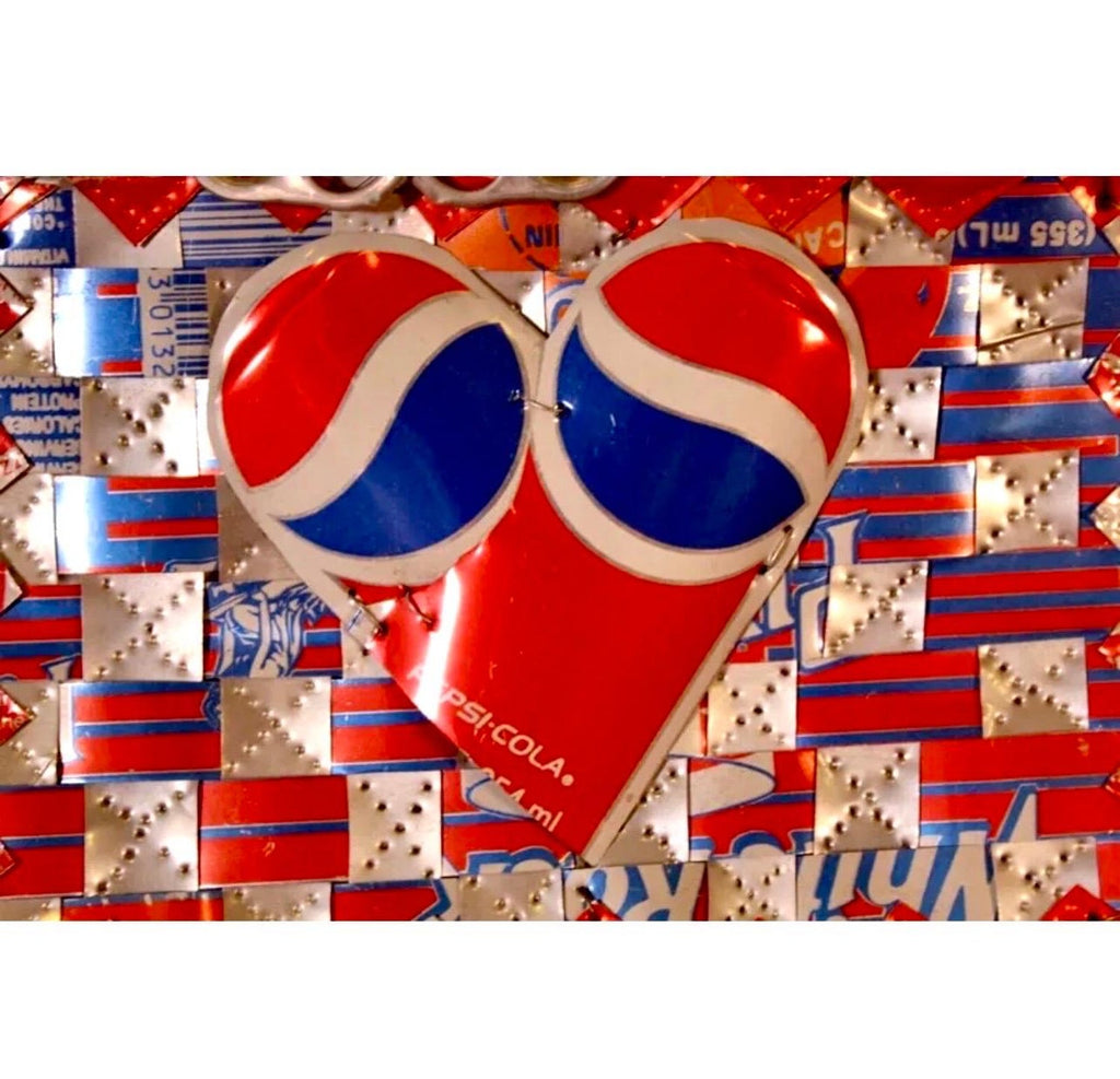 Abstract Red Blue Folk Art Americana Flag Can Tapestry Quilt Ross Palmer Beecher