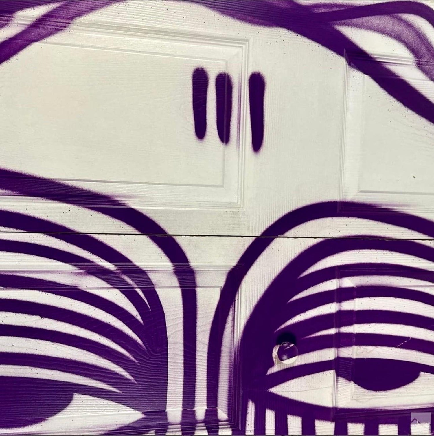 Miami Graffiti Legend Ahol Sniffs Glue Large Spray Painting on Doors Sculpture