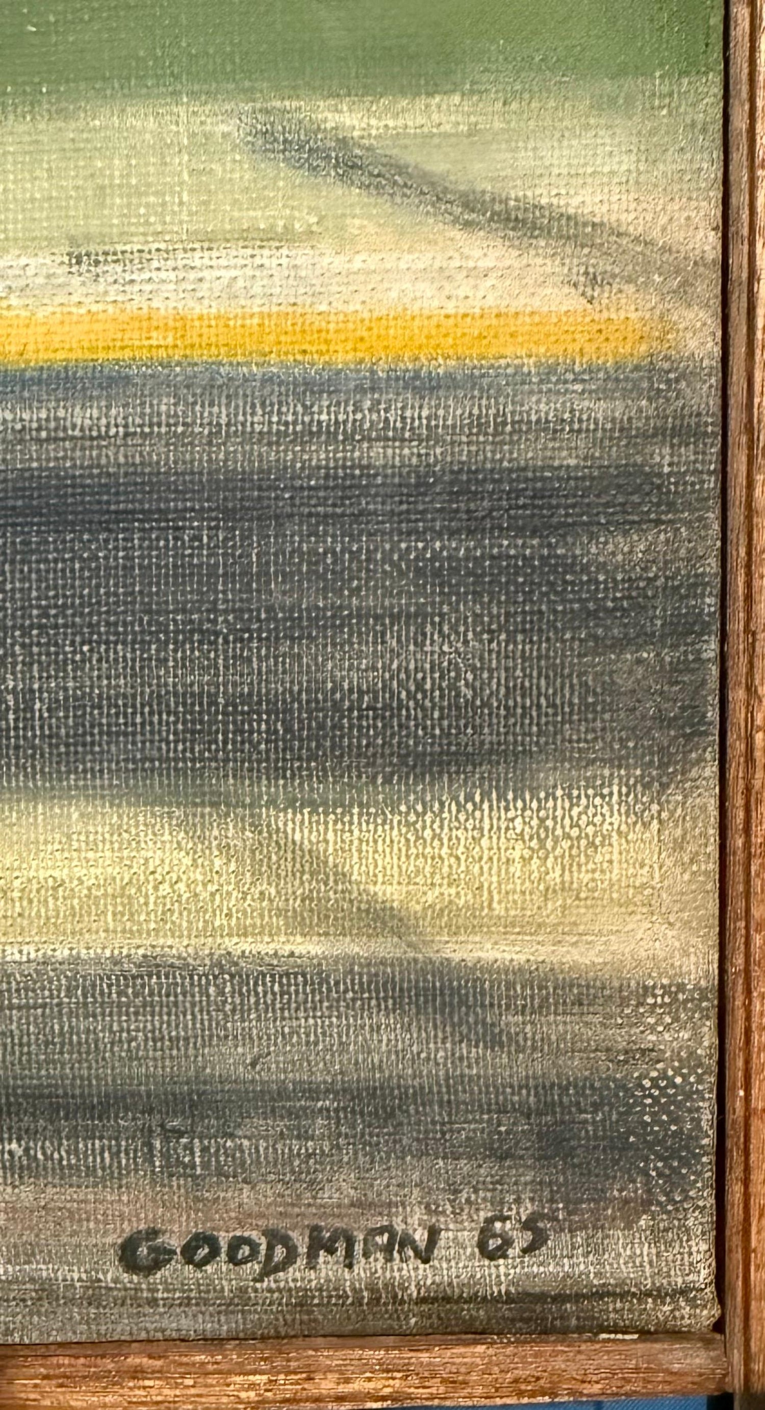 Large American Modernist Oil Painting Baseball Game the Tryout Sidney Goodman
